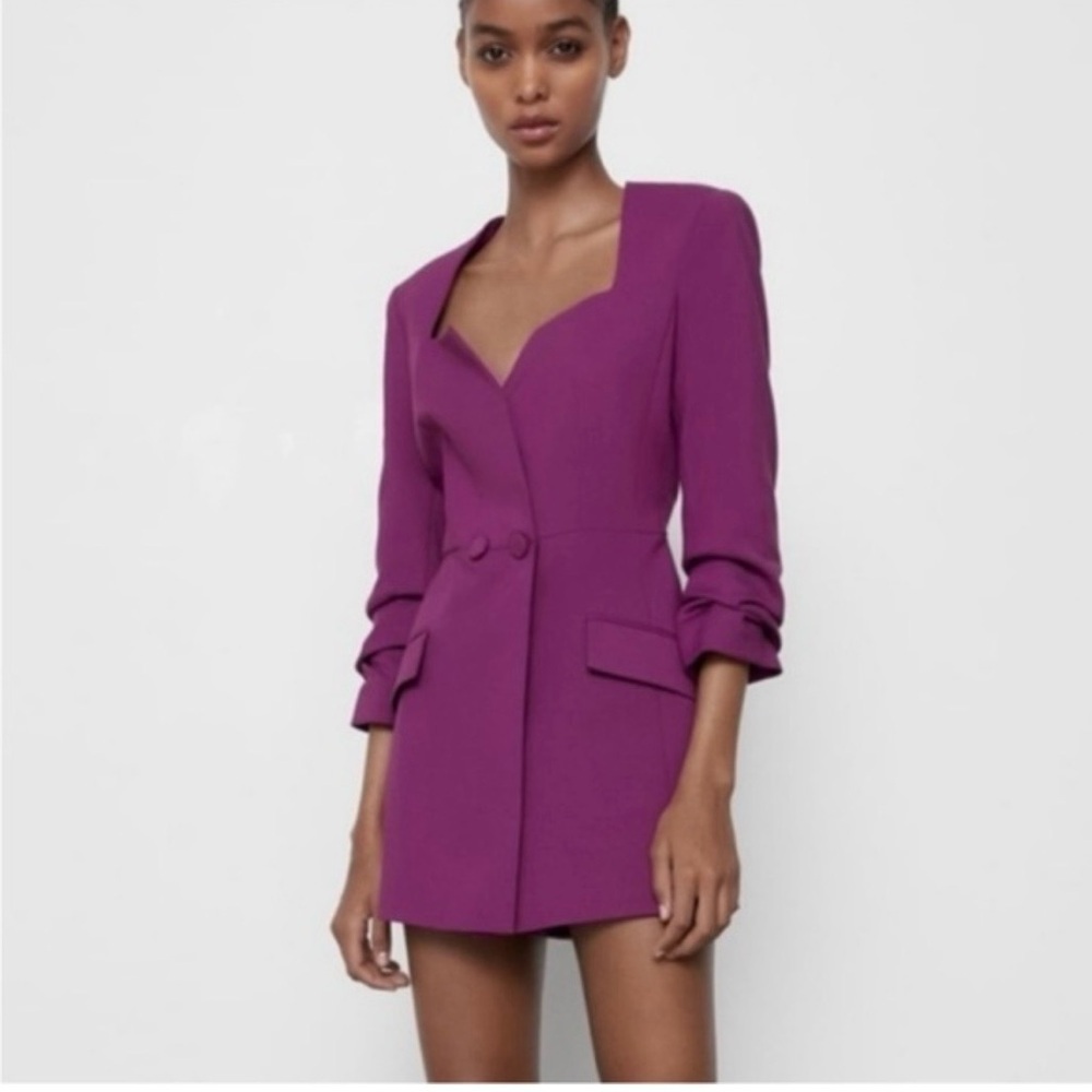 Zara Women's Vibrant Purple Blazer Romper - Picture 1 of 7
